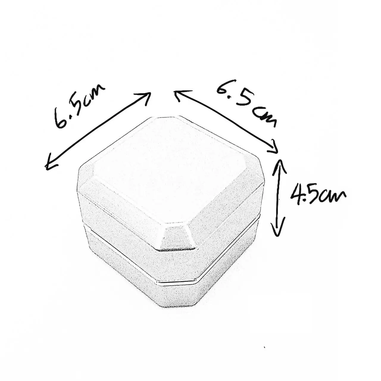 asscher ring box dimensions