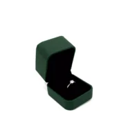 Stella Ring Box in green opening left side view