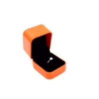 Stella Ring Box in orange right side view opening
