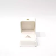 posie ring box in white opening