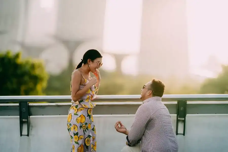 wedding proposal at Marina Barrage