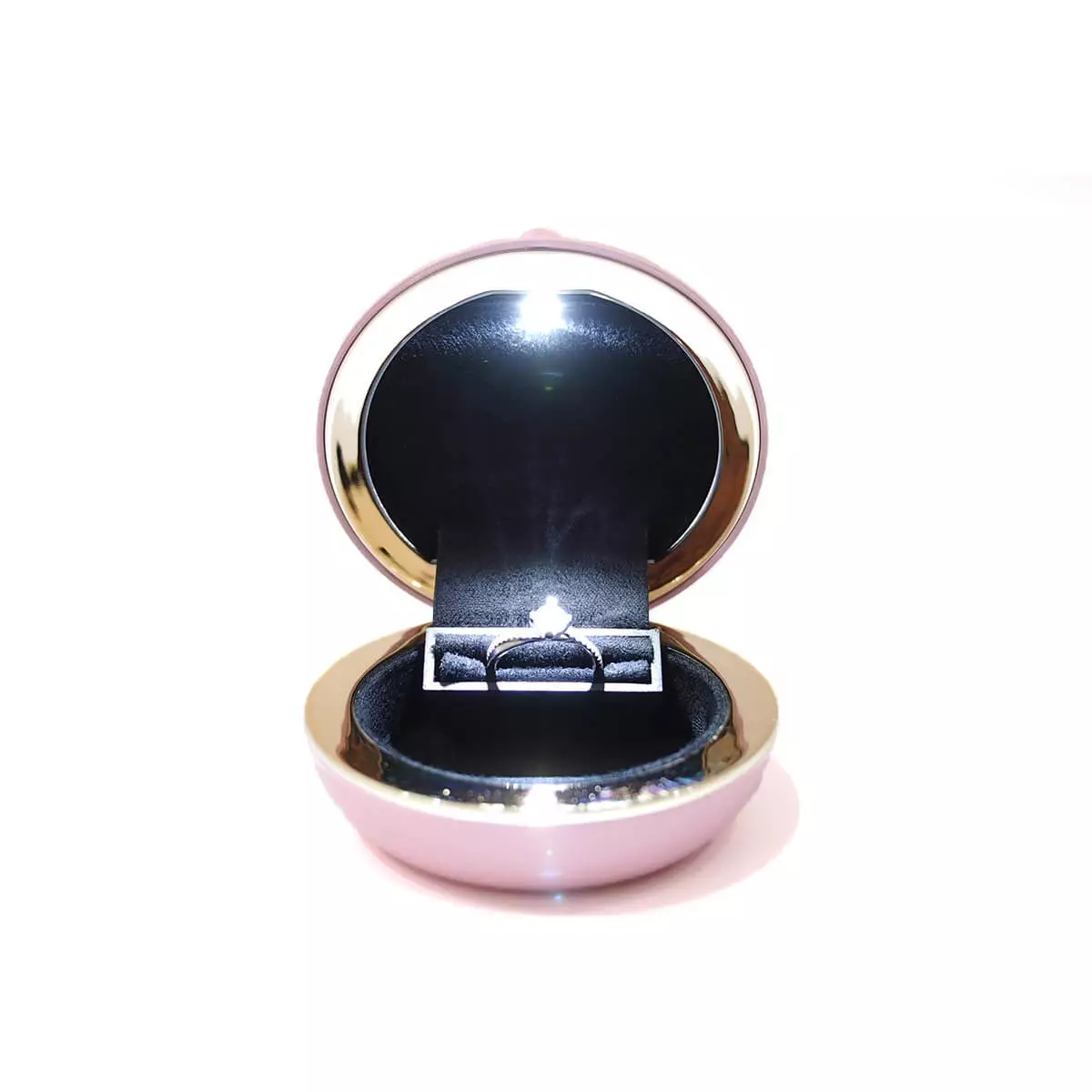 aspen ring box in pink opening