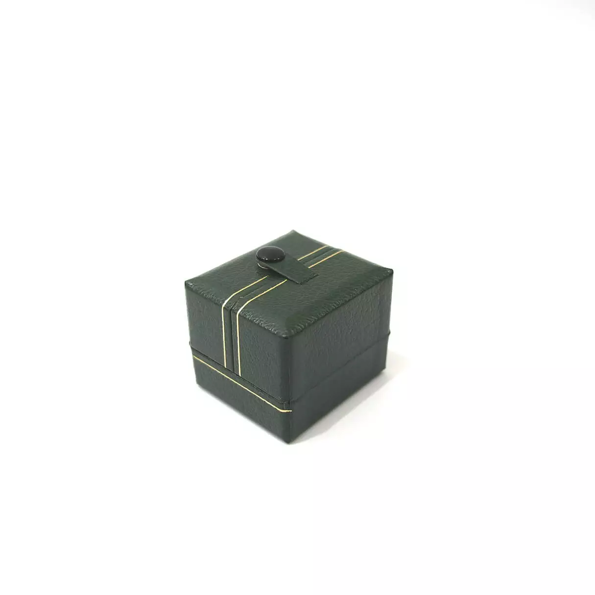 valentina ring box in green one ring slot side view