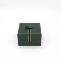 valentina ring box in green two ring slots