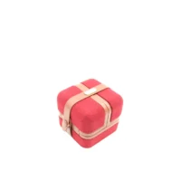 valerie ring box in red left side view